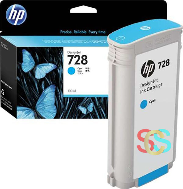 HP 728 130-ml Cyan Designjet Ink Cartridge