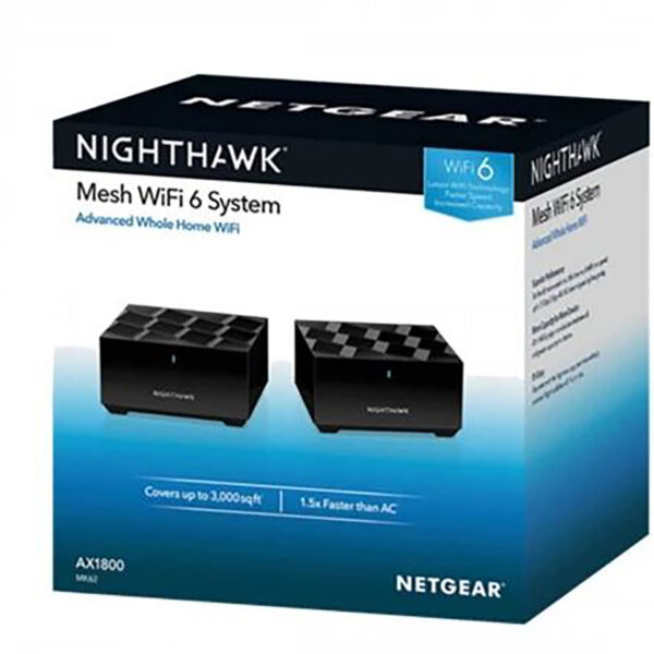 Netgear MK62 Nighthawk AX1800 Mbps Gigabit Dual-Band Wi-Fi 6 System (2-Pack)#SS5076C - Image 3