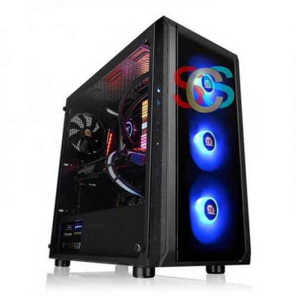 Thermaltake Versa J23 TG RGB Tempered Glass Side Window Mid Tower Black Desktop Case)