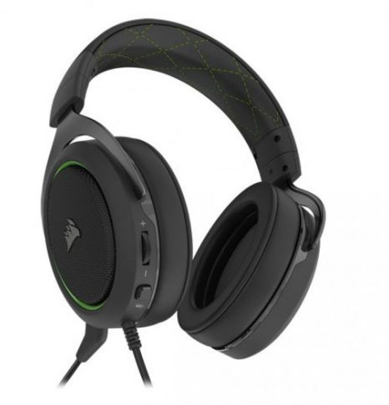 Corsair HS50 Pro Wired Black Stereo Gaming Headphone-Green - Image 2