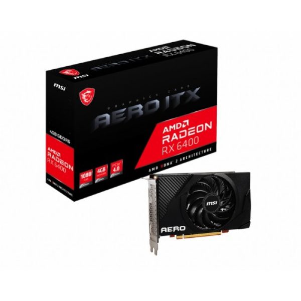 MSI Radeon RX 6400 AERO ITX 4GB GDDR6 Graphics Card