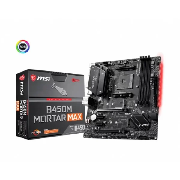 MSI B450M MORTAR MAX Military Style AMD M-ATX Gaming Motherboard