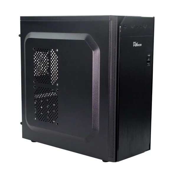 PC Power 180O Mid Tower Black ATX Desktop Casing with PSU - Image 2